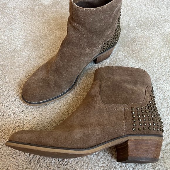 Marc Fisher Shoes - Marc Fisher brown suede ankle boots with studs